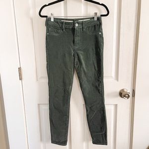 PILCRO AND THE LETTERPRESS Green Corduroy Skinny Pants